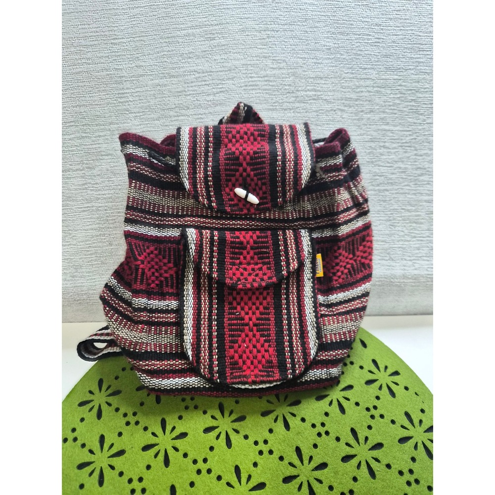 Pinzon Hippie Gear Mexican Backpack Multicolor Aztec Boho Style Shoulder Straps